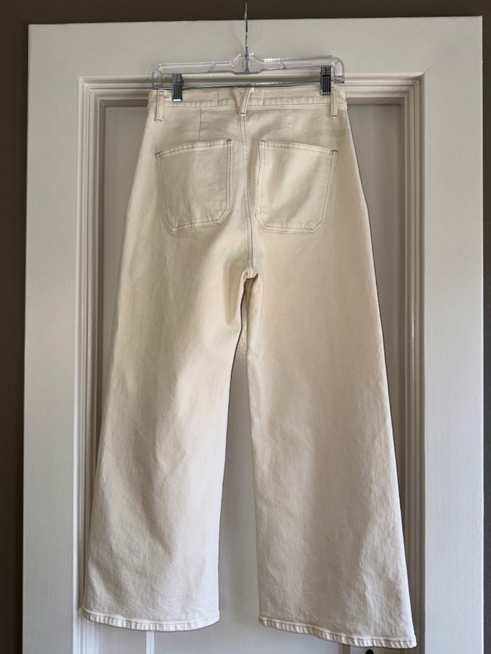 Veronica Beard Kasey Patch Pocket Wide Leg Jean. Size 27 Ecru. NWOT - Picture 5 of 5